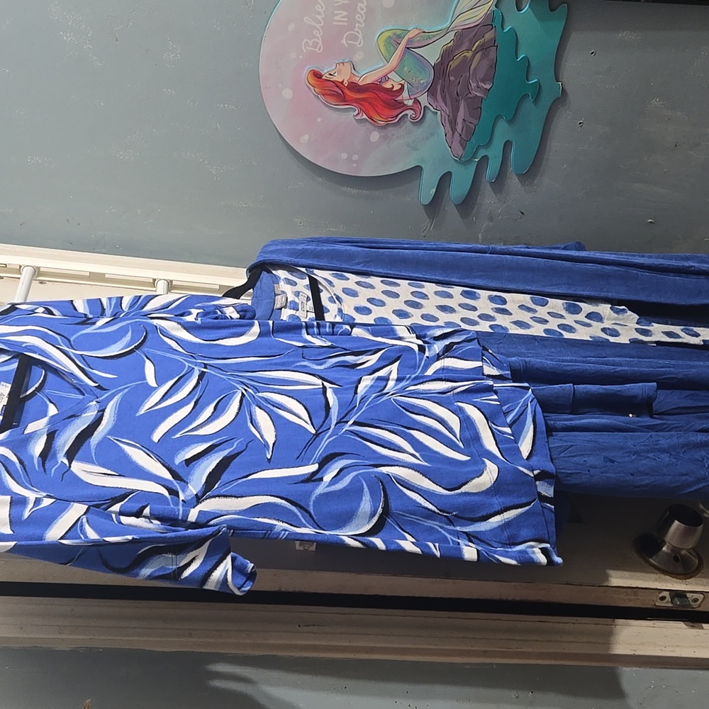 Chico's Southbeach Pantsuit Blue/White Trio - Picture 2 of 10